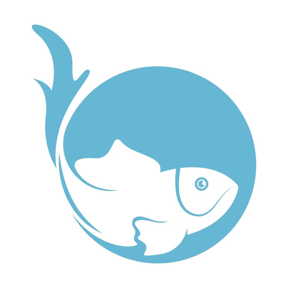 icône de logo de beau poisson vecteur