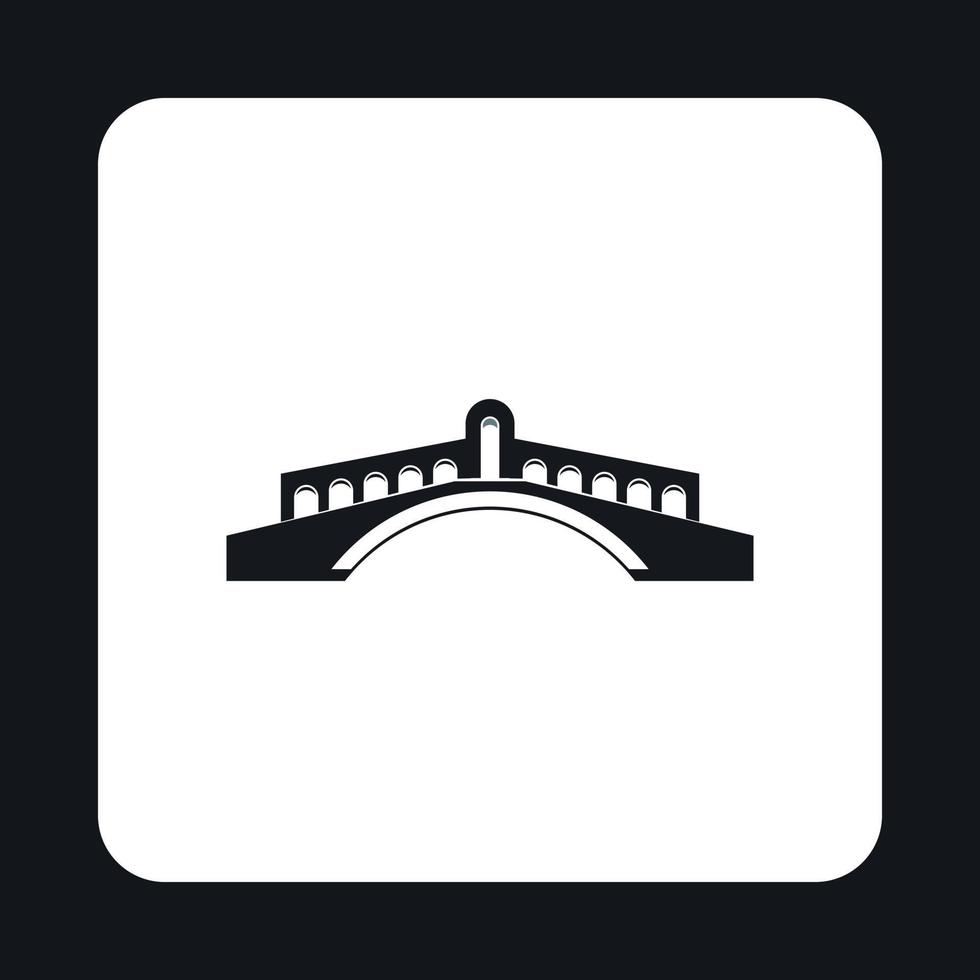 icône de pont rond, style simple vecteur