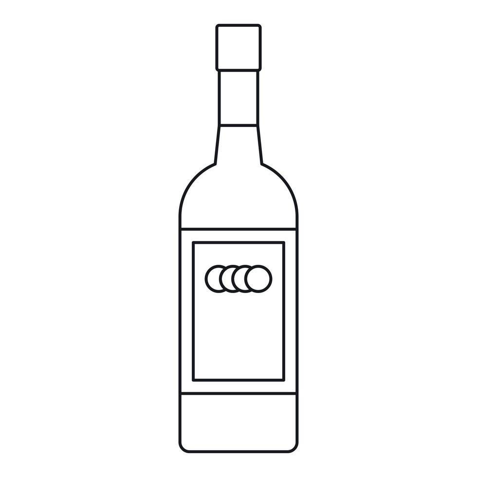 icône de bouteille de vodka russe, style de contour vecteur