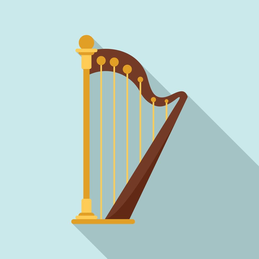 icône d'accord de harpe, style plat vecteur