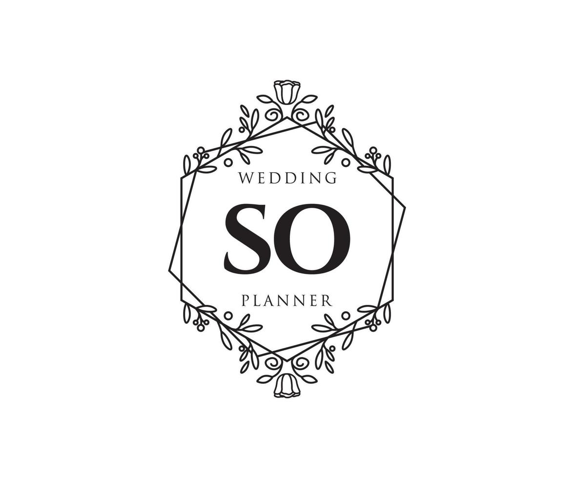 collection de logos de monogramme de mariage lettre initiales, modèles minimalistes et floraux modernes dessinés à la main pour cartes d'invitation, réservez la date, identité élégante pour restaurant, boutique, café en image vectorielle vecteur