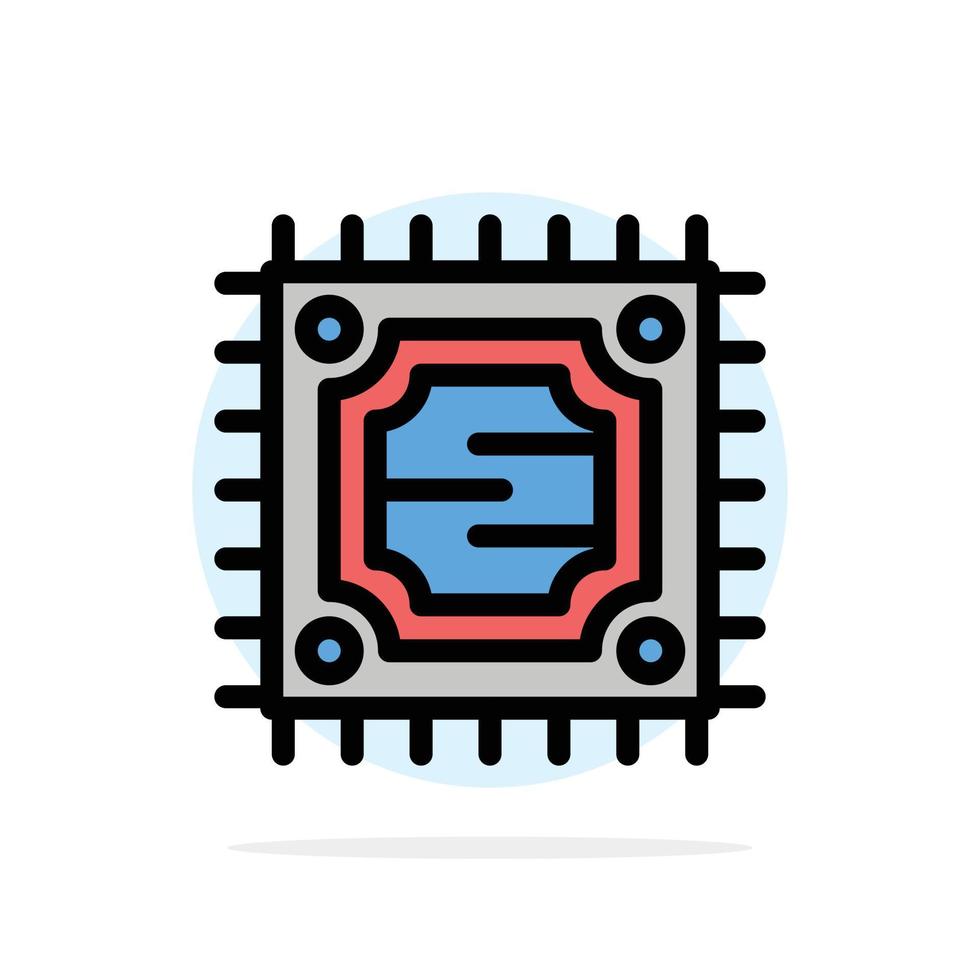 processeur de micropuce cpu abstrait cercle fond plat couleur icône vecteur