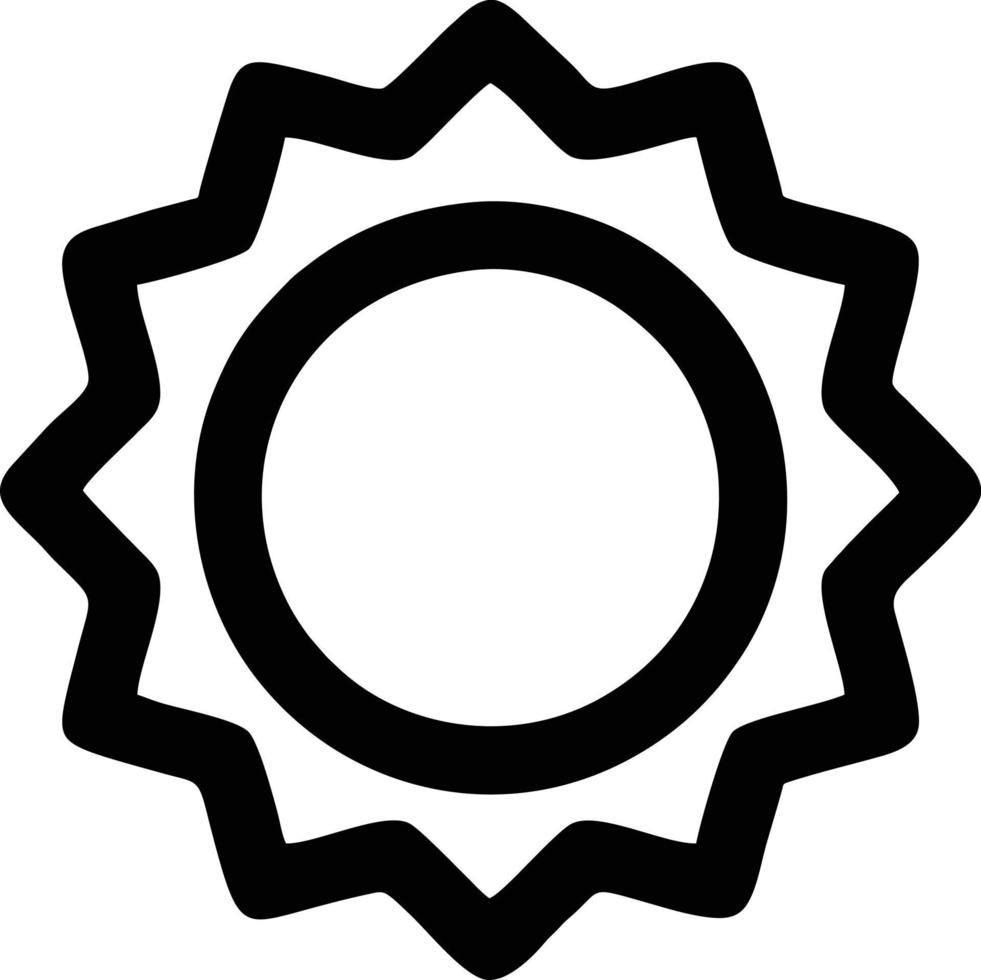 icône du soleil sur fond blanc, illustration du symbole de l'icône du soleil en noir sur fond blanc vecteur