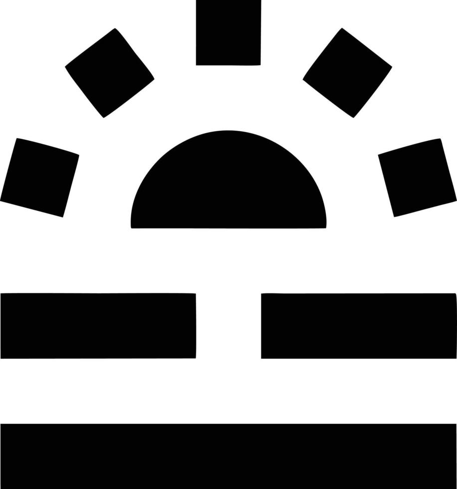 icône du soleil sur fond blanc, illustration du symbole de l'icône du soleil en noir sur fond blanc vecteur