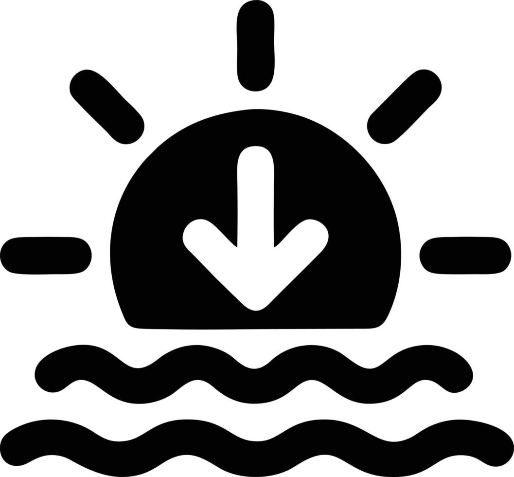 icône du soleil sur fond blanc, illustration du symbole de l'icône du soleil en noir sur fond blanc vecteur