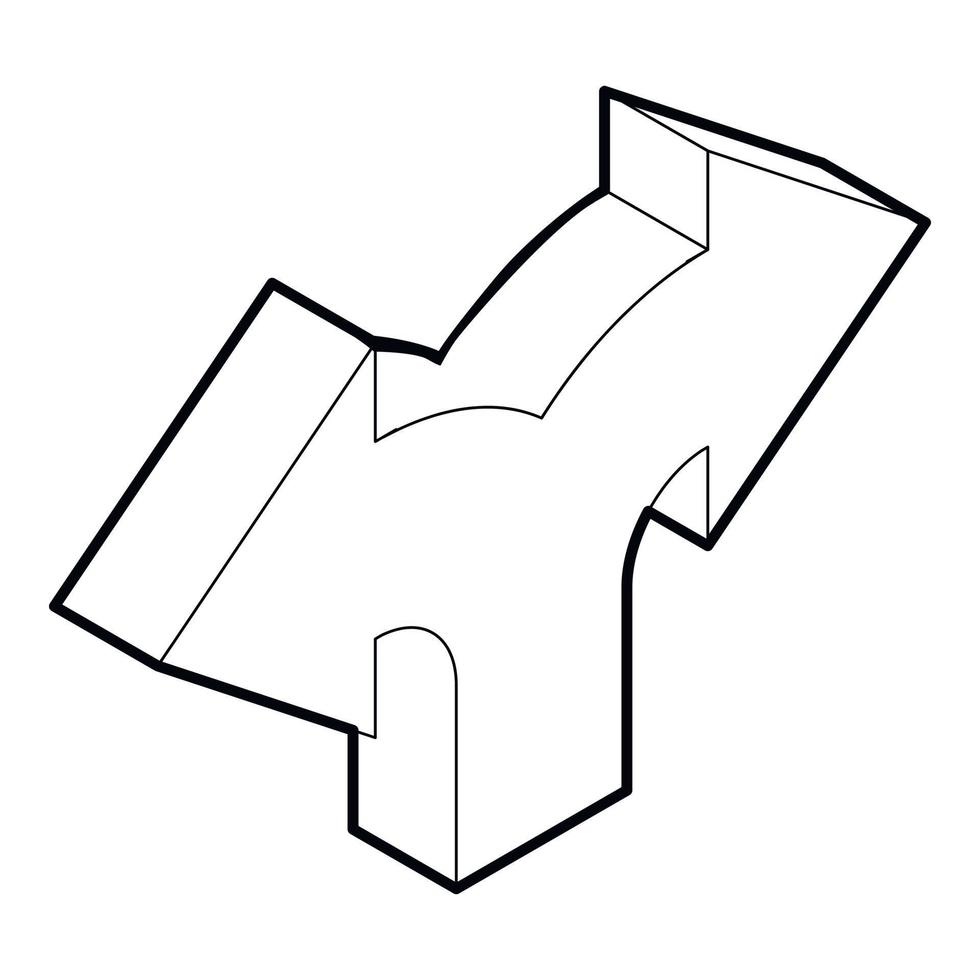 icône de flèche de direction bidirectionnelle, style de contour vecteur