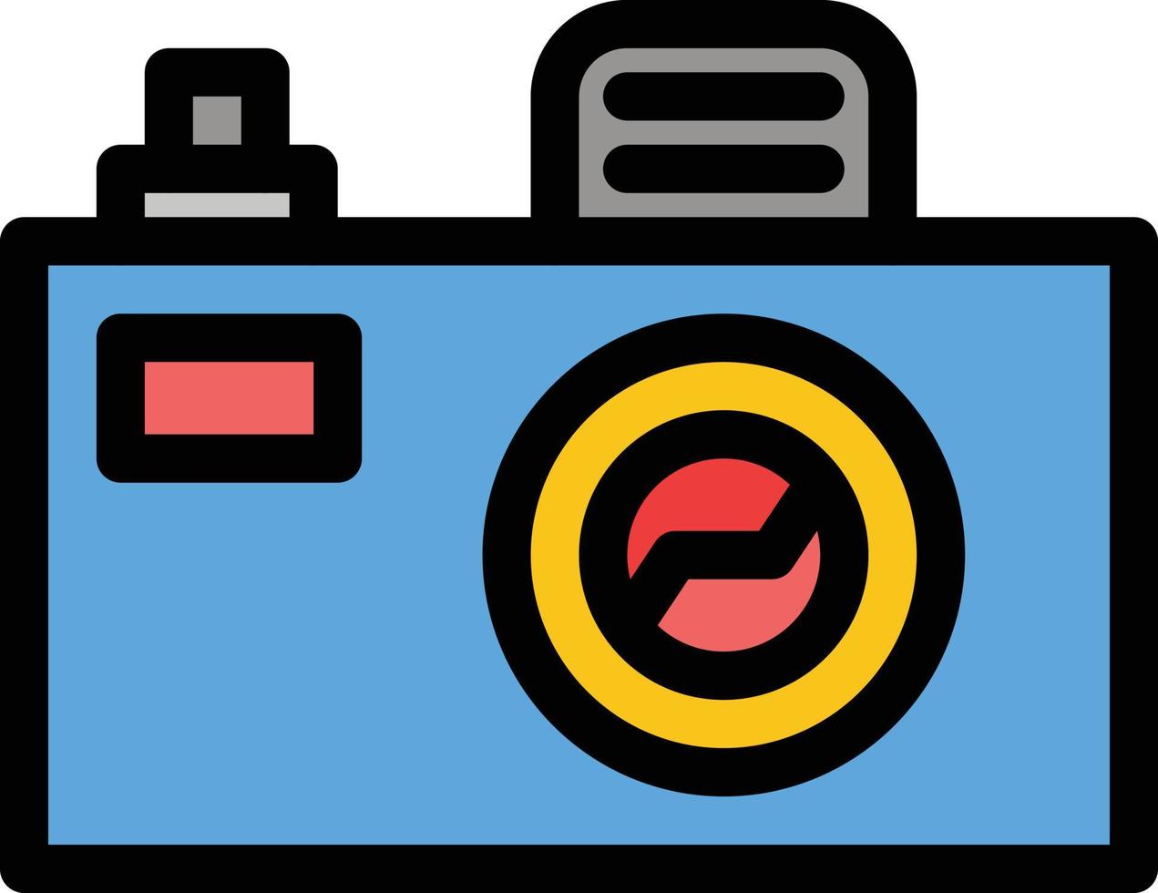 modèle de bannière d'icône de vecteur d'icône de couleur plate de conception d'image de caméra