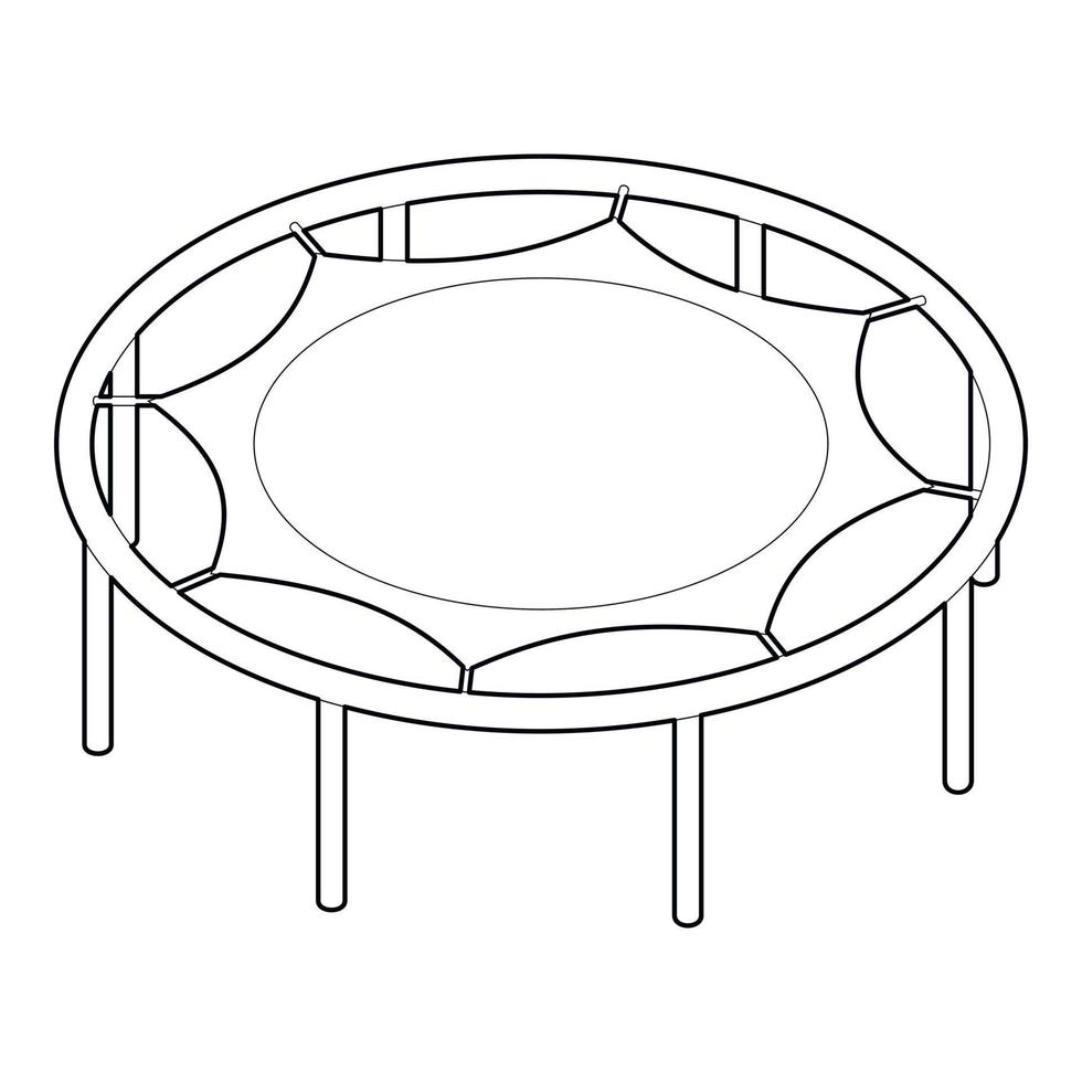 icône de saut de trampoline, style de contour vecteur