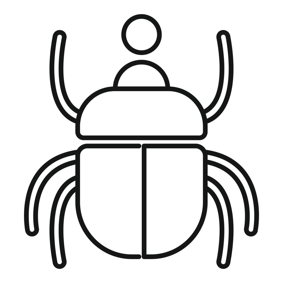 icône de bogue de scarabée, style de contour vecteur