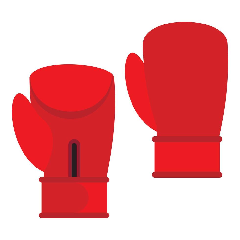 icône de gants de boxe rouge, style plat vecteur