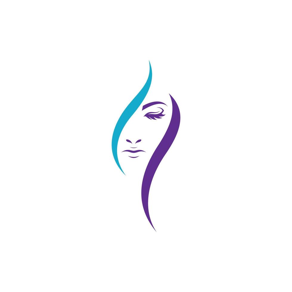 logo de coiffure et de salon de beauté vecteur