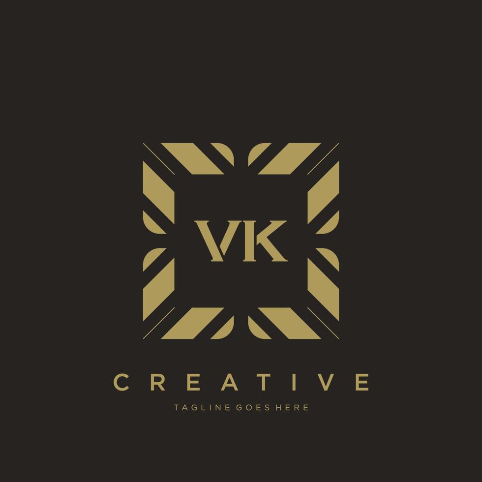 vk lettre initiale luxe ornement monogramme logo modèle vecteur