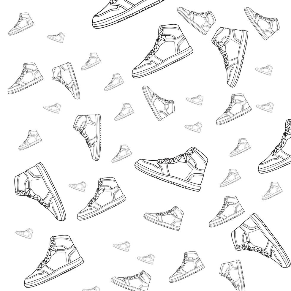 conception d'illustration vectorielle plane de modèle de baskets rétro. peut être utilisé pour les supports d'impression vecteur