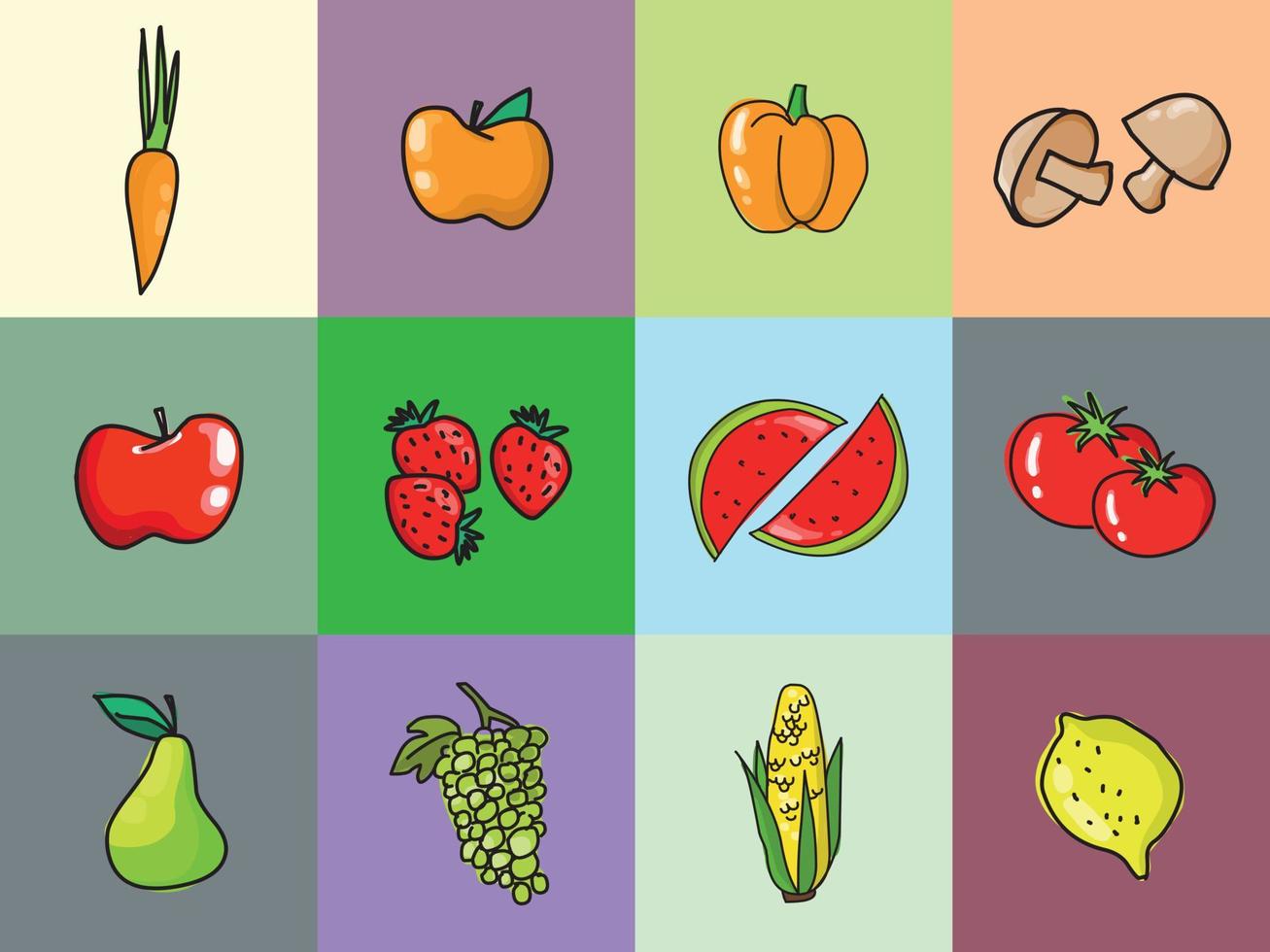 fruits clipart ensemble illustration vectorielle vecteur