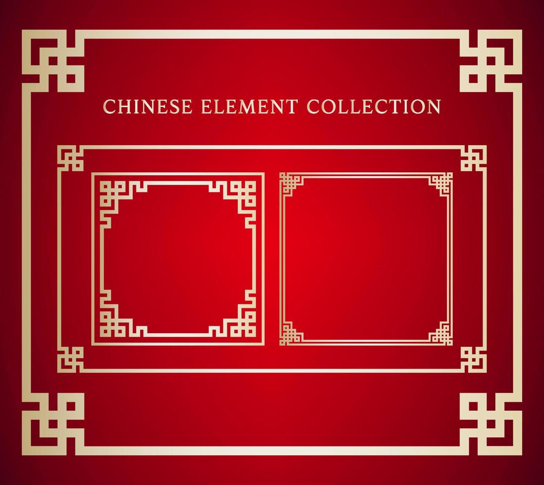 ensemble de collection d'éléments de cadre chinois pour le concept de design traditionnel. vecteur
