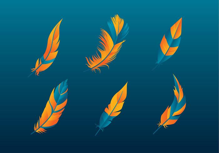 Pluma Orange Blue Free Vector