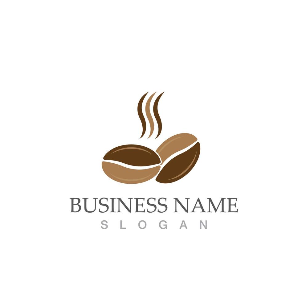 vecteur de logo de conception de grains de café
