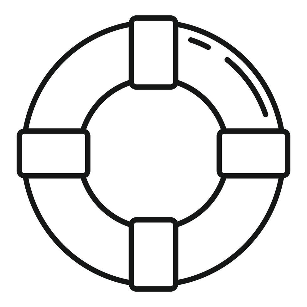 icône de canot de sauvetage, style de contour vecteur