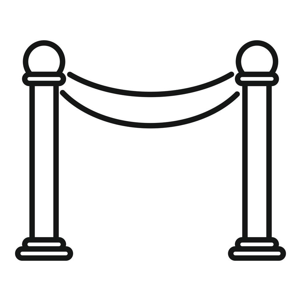 icône de barrière de musée, style de contour vecteur