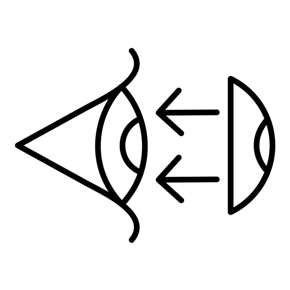 icône de ligne de lentilles de contact semi-rigides vecteur