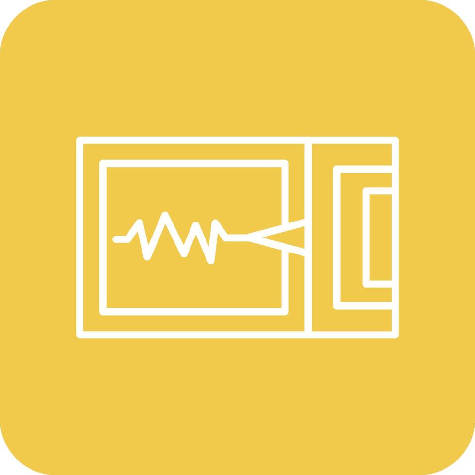 ligne sismographe icônes d'arrière-plan de coin rond vecteur
