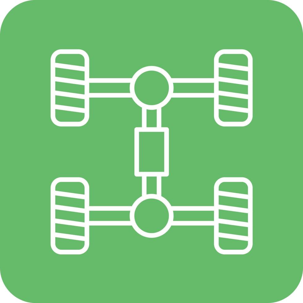 icônes de fond de coin rond de ligne de châssis vecteur