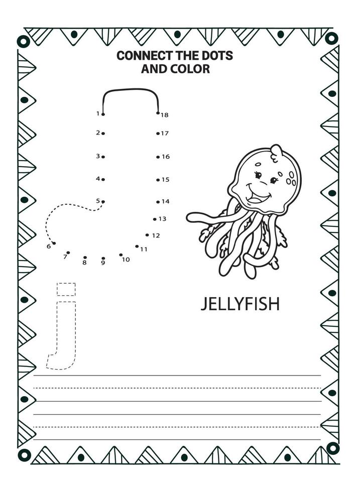 Alphabet do to dot et coloriage pour les enfants et les tout-petits vecteur