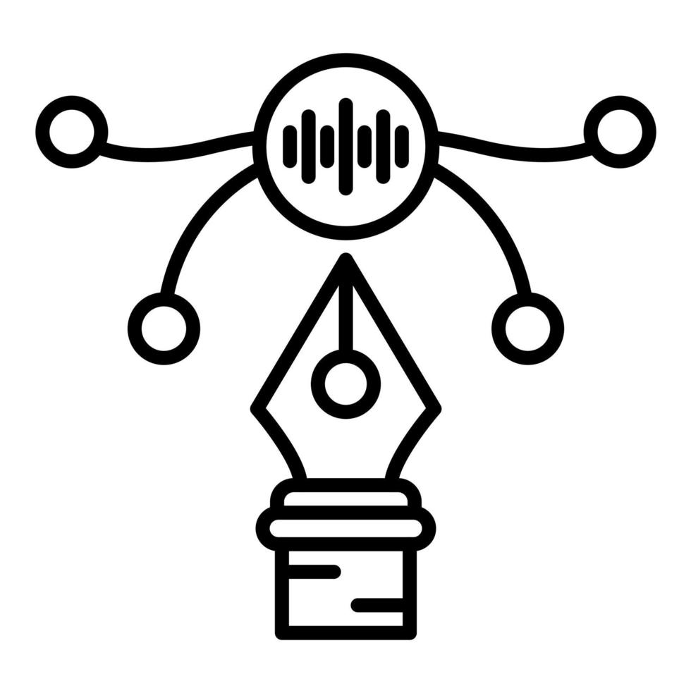 icône de ligne de conception sonore vecteur