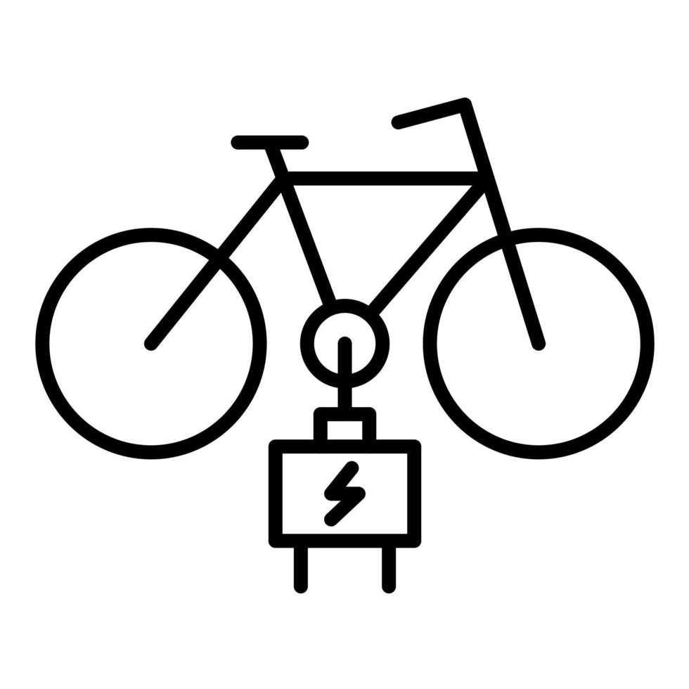 icône de ligne de vélo électrique vecteur