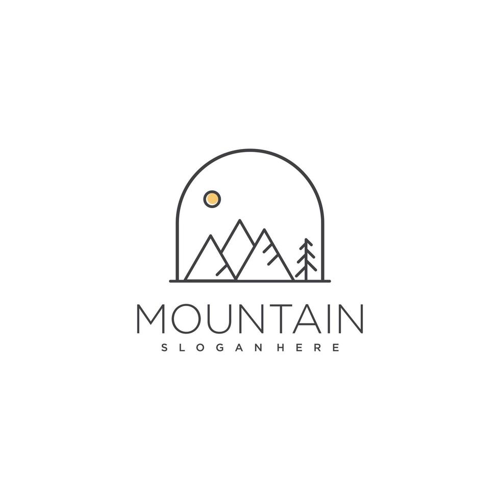 création de logo de montagne avec un concept simple et créatif vecteur