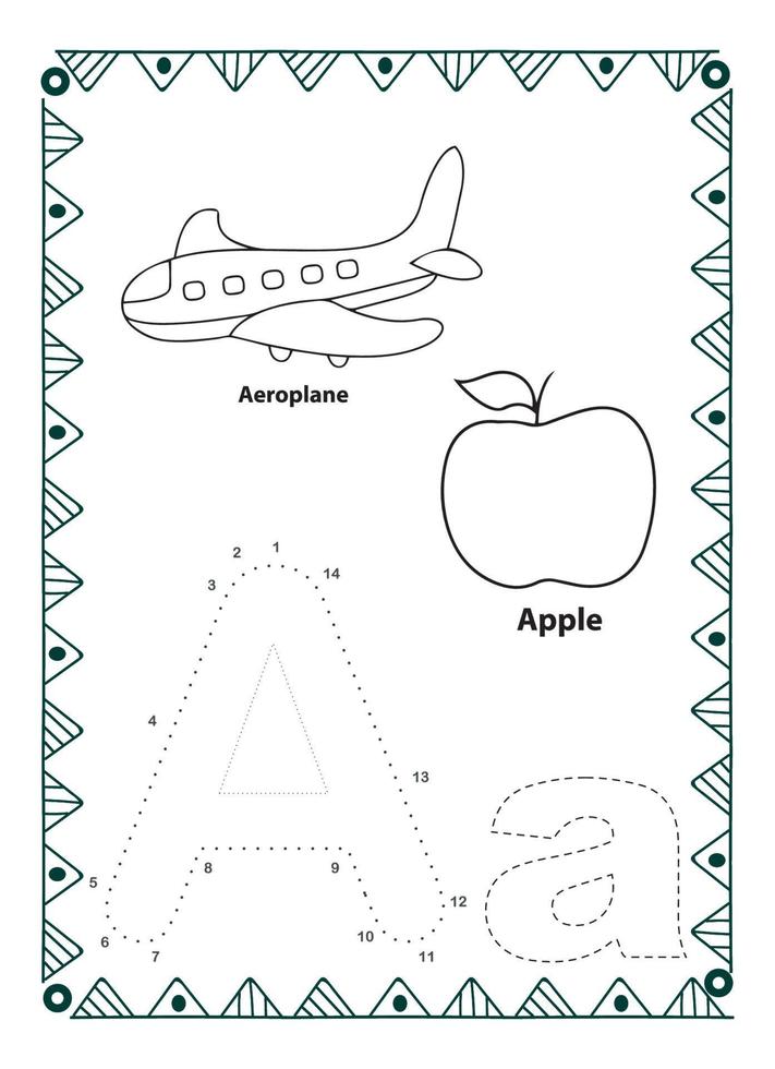 Alphabet do to dot et coloriage pour les enfants et les tout-petits vecteur