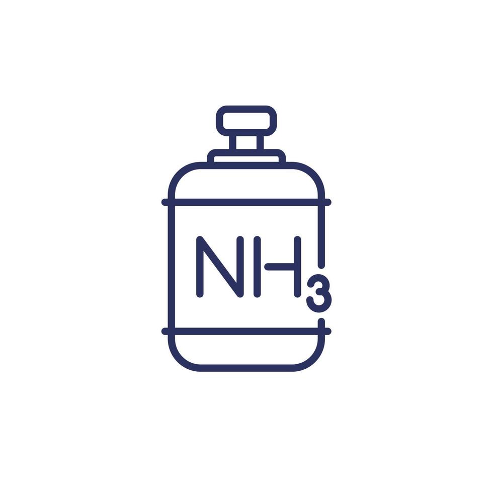réservoir de gaz nh3, icône de la ligne d'ammoniac vecteur