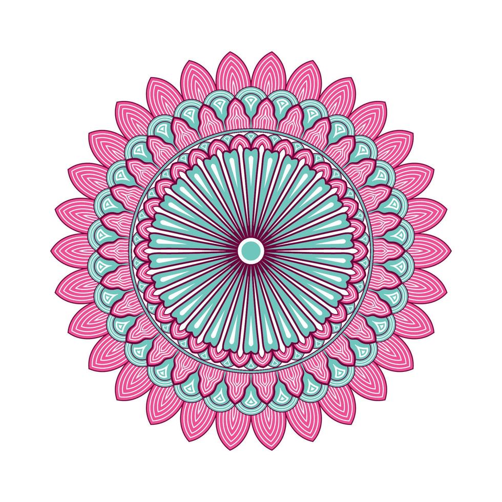 mandala coloré avec ornement floral vecteur