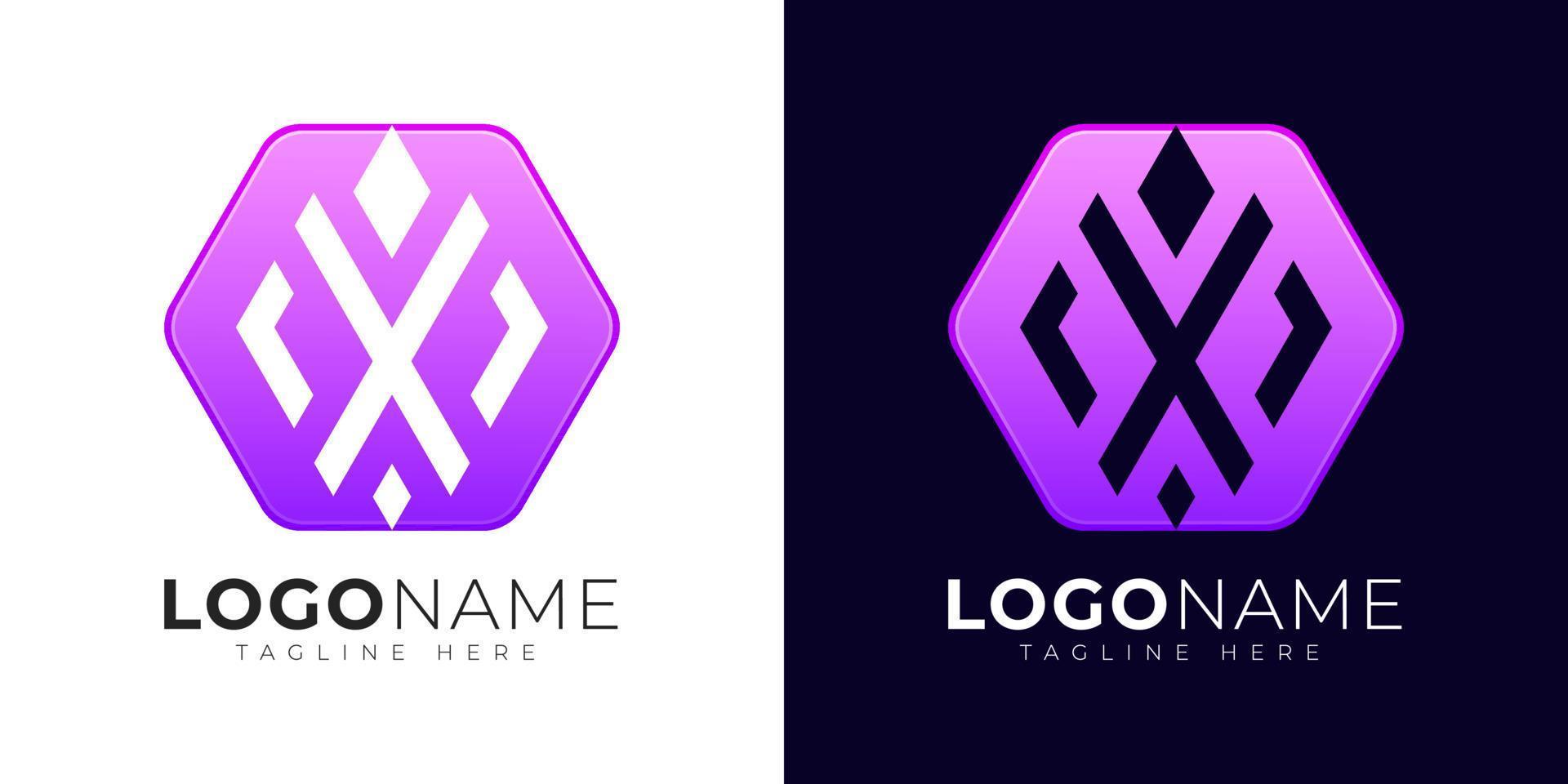 lettre x modèle de conception de vecteur de logo. icône de logo lettre x moderne avec forme géométrique colorée.