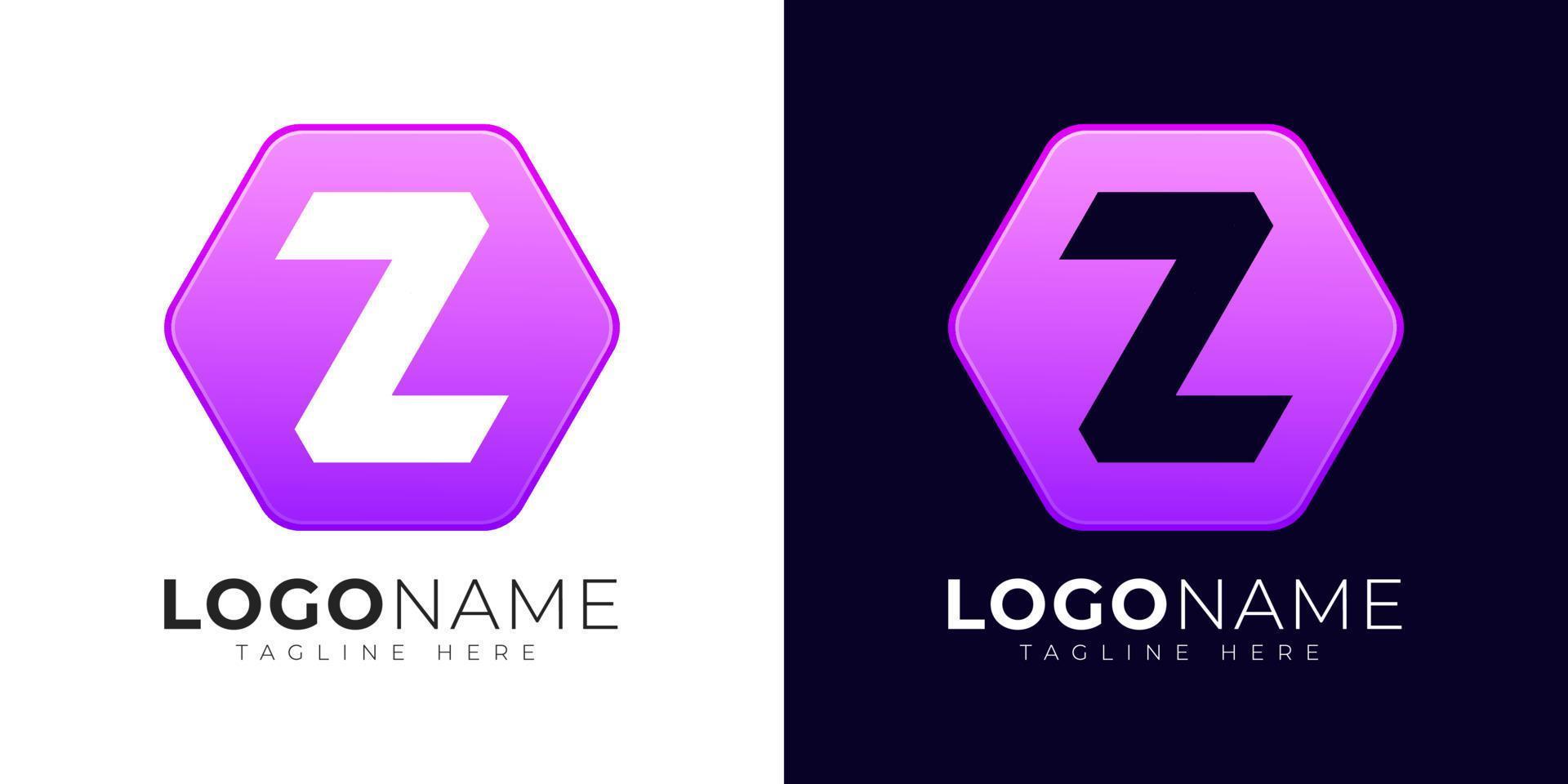 modèle de conception de vecteur de logo lettre z. icône de logo lettre z moderne avec forme géométrique colorée.