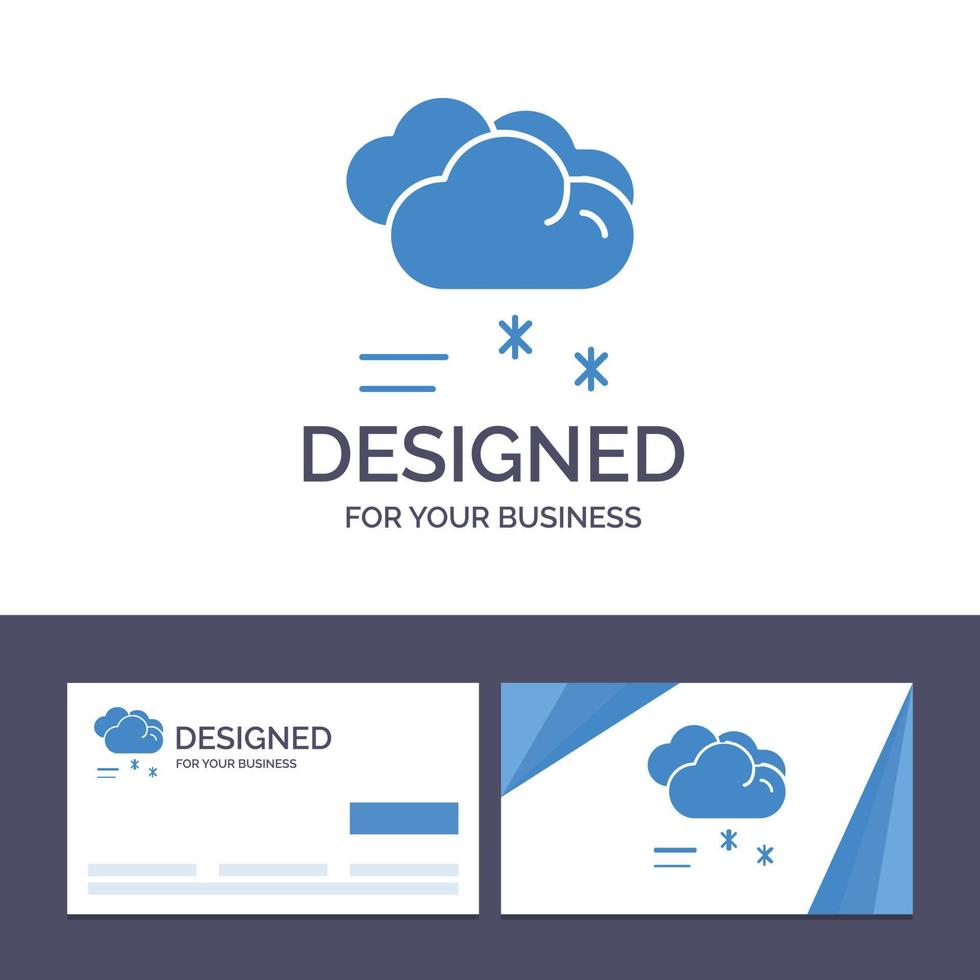 carte de visite créative et modèle de logo nuage pluie prévision pluie illustration vectorielle temps pluvieux vecteur
