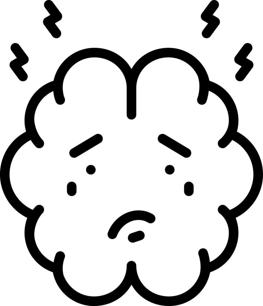 icône de ligne pour l'anxiété vecteur