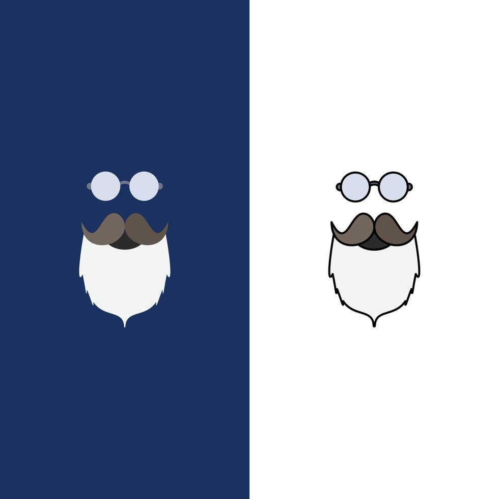 moustache hipster movember barbu hommes plat couleur icône vecteur