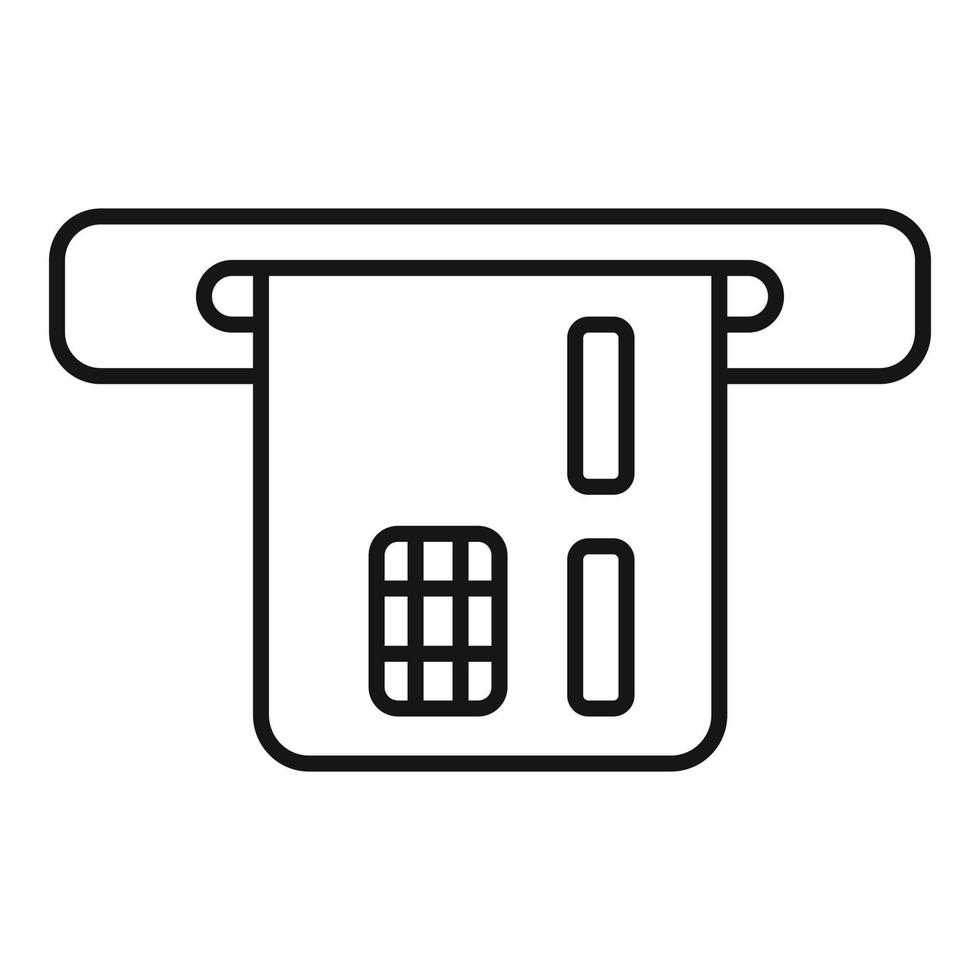 icône de carte bancaire commerçant, style de contour vecteur