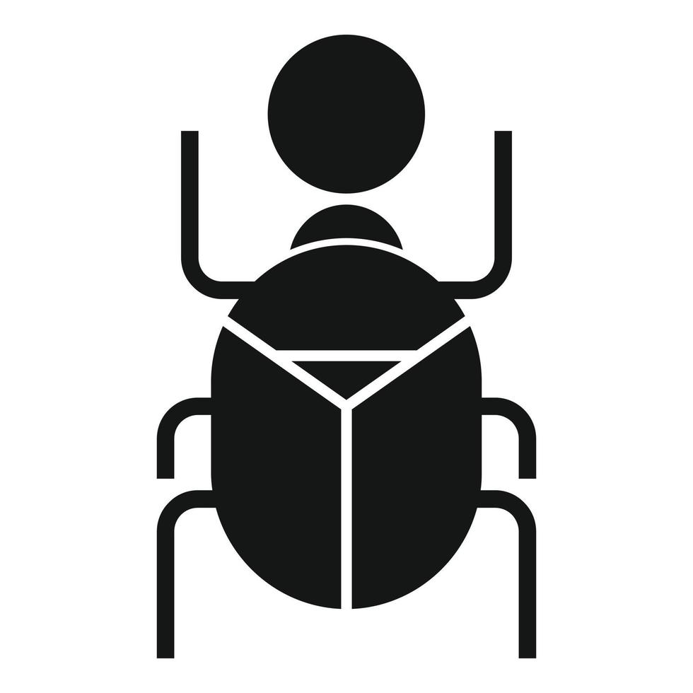 icône de scarabée africain, style simple vecteur