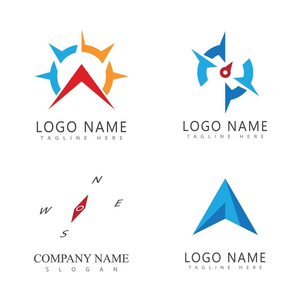 boussole logo modèle vecteur icône illustration design