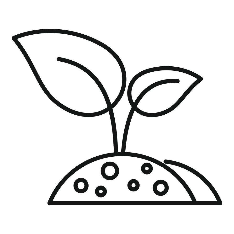 icône de plante de ferme au sol, style de contour vecteur