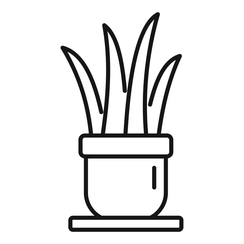 icône de pot de plante de bureau, style de contour vecteur