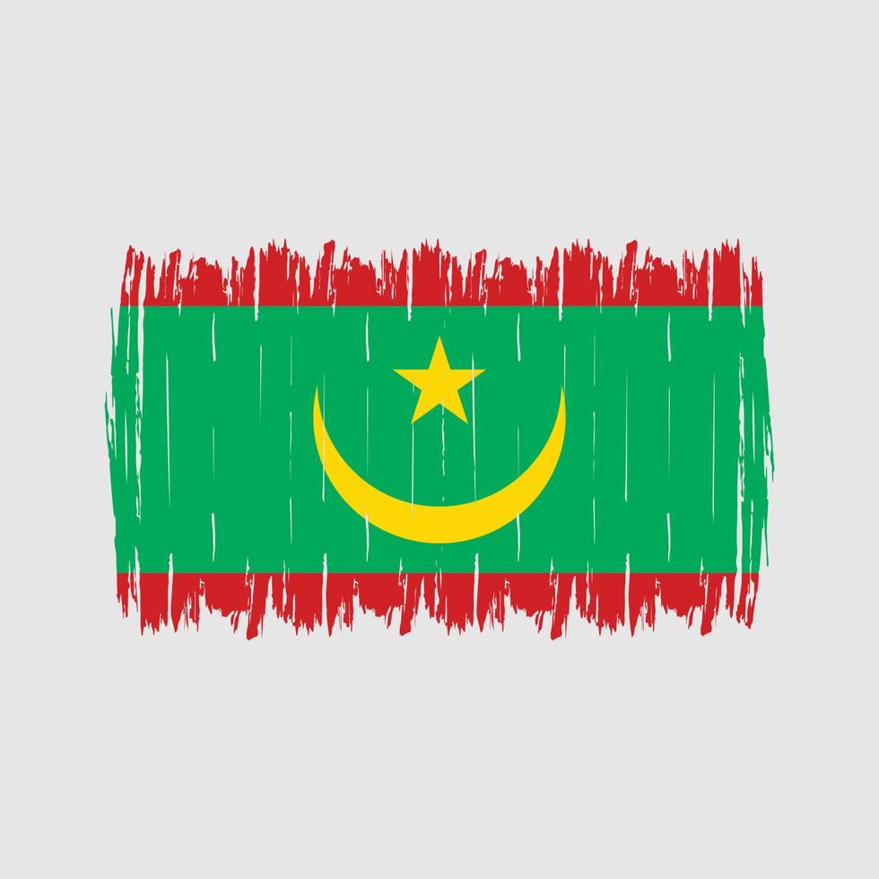 brosse drapeau mauritanie vecteur