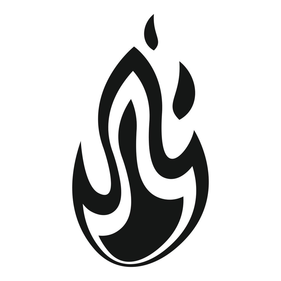 icône de passion de flamme de feu, style simple vecteur