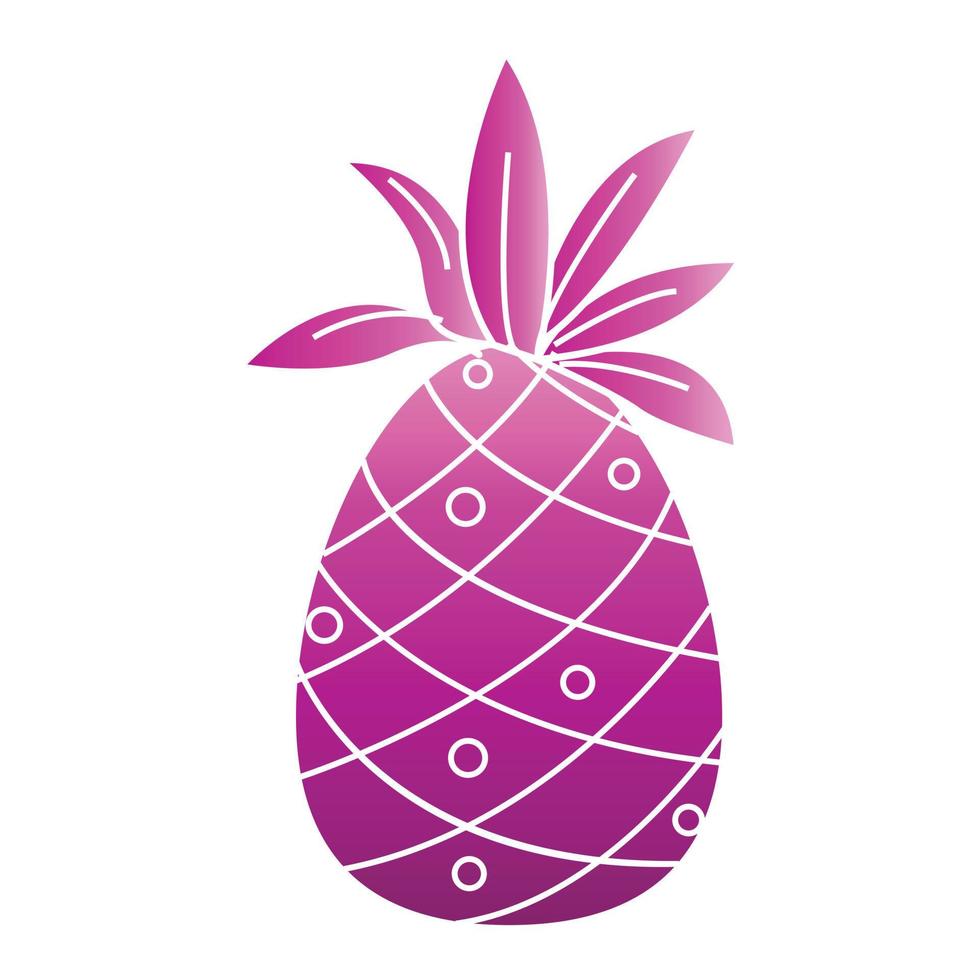 icône d'ananas rose, style cartoon vecteur