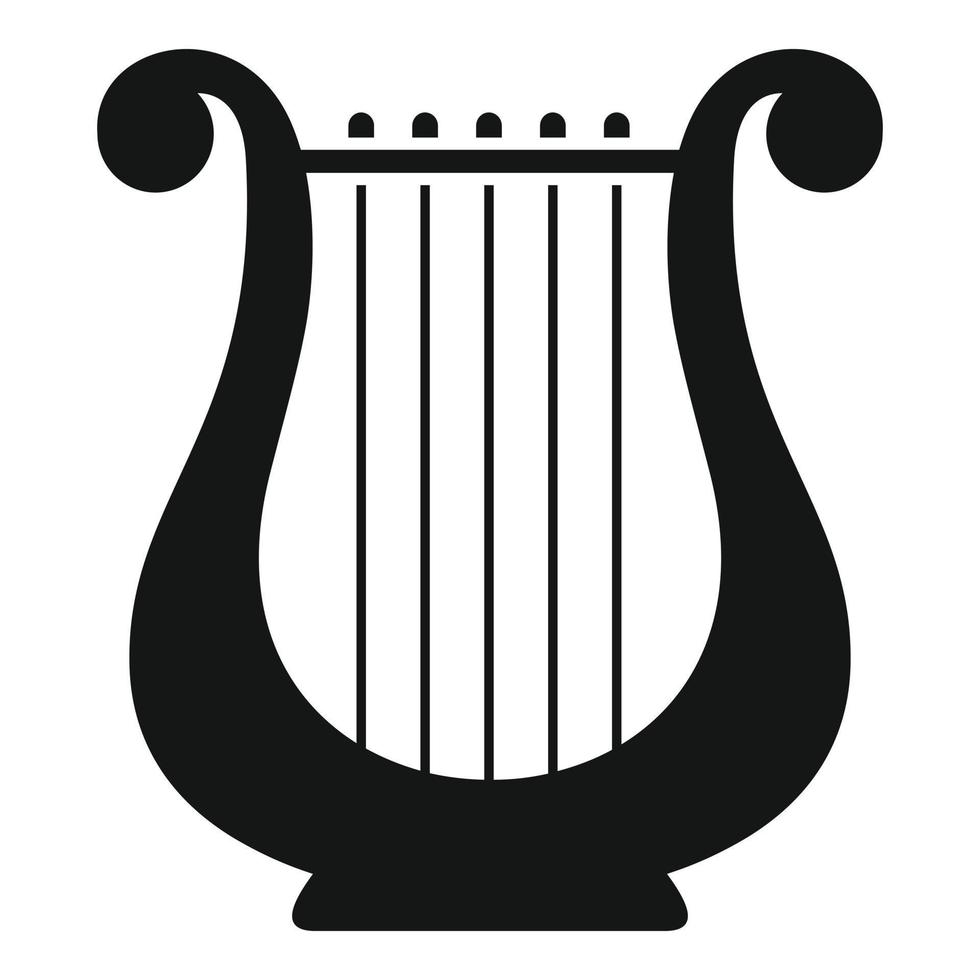 icône de mélodie de harpe, style simple vecteur