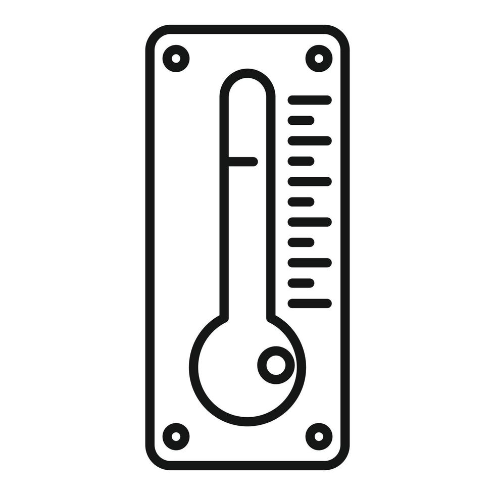 icône de thermomètre de nettoyage à sec, style de contour vecteur