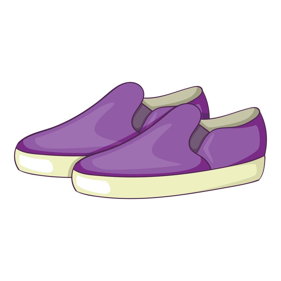 icône de mocassins violets, style cartoon vecteur