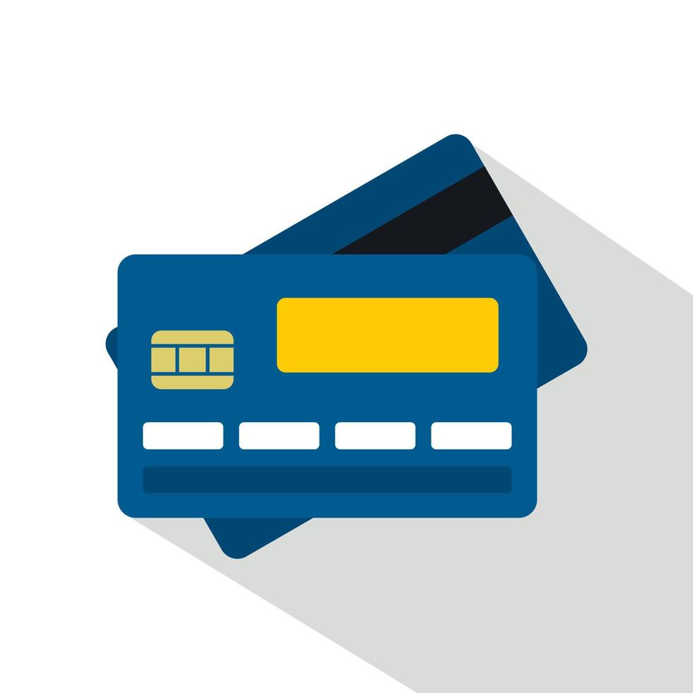 icône de carte de crédit, style plat vecteur
